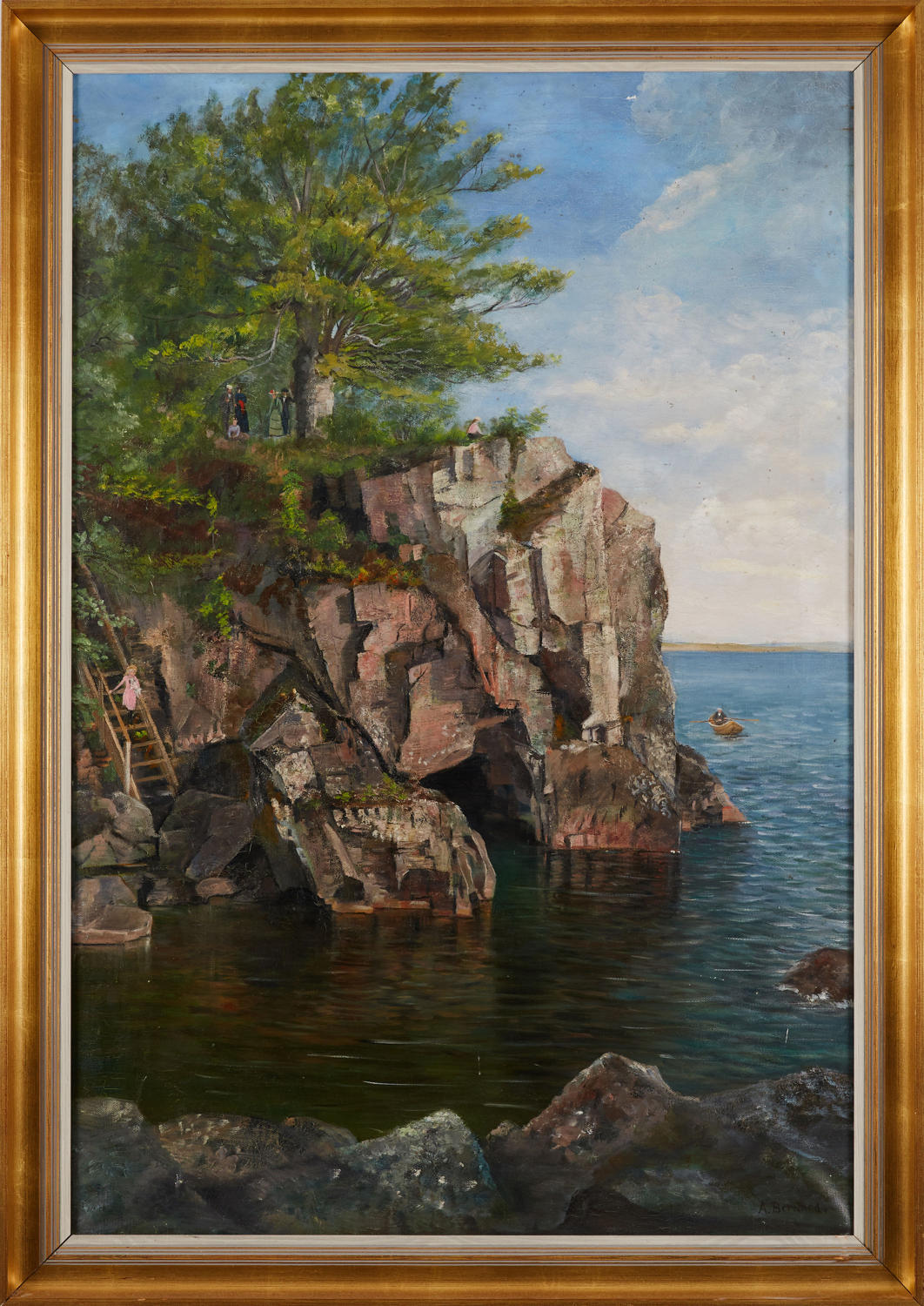 ALINE BERNARD, Swedish 1841-1910, dramatic coastal view