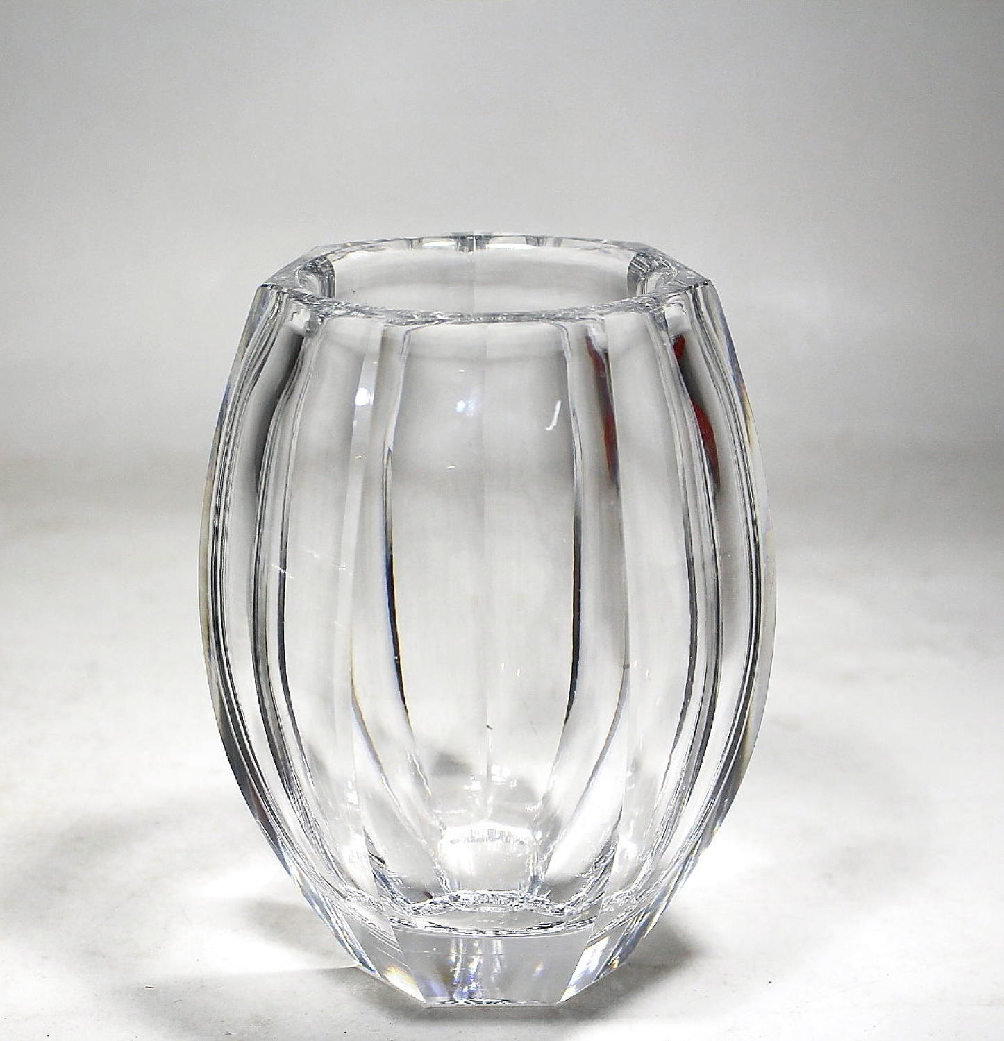 A heavy glass vasy by Boda of Sweden
